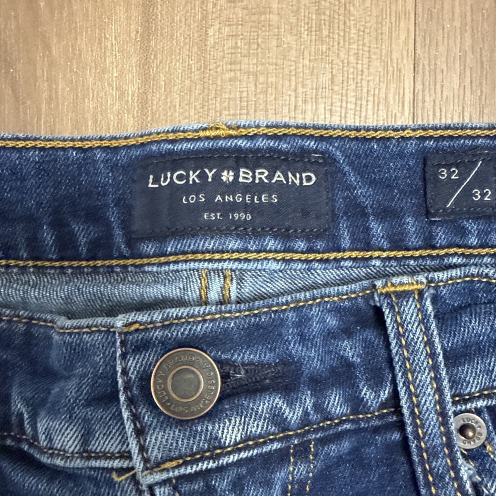 Lucky Brand Jeans 121 Men 32x32 Blue Slim Straight‎ Fit Cotton Blend Light Wash - Picture 10 of 13